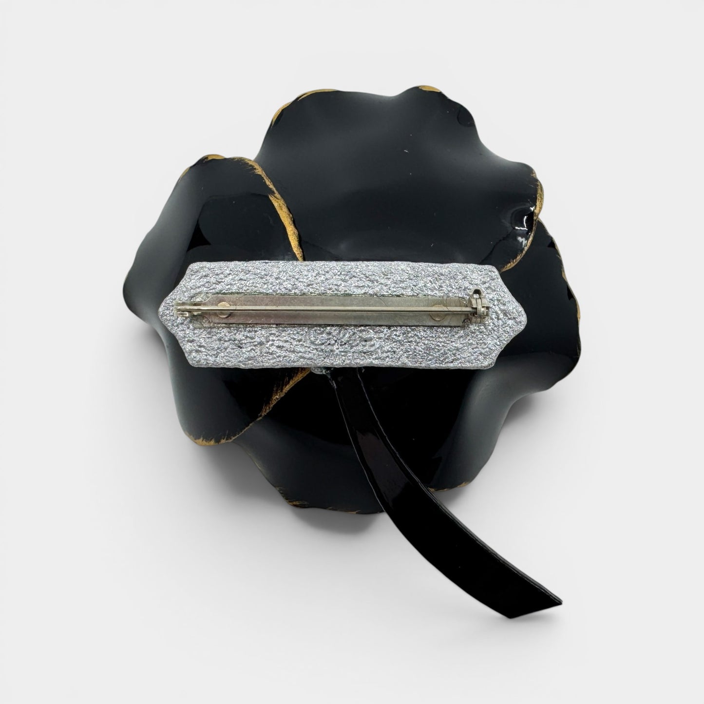 Ciléa Paris Y2K Black Resin Handmade Large Flower Brooch