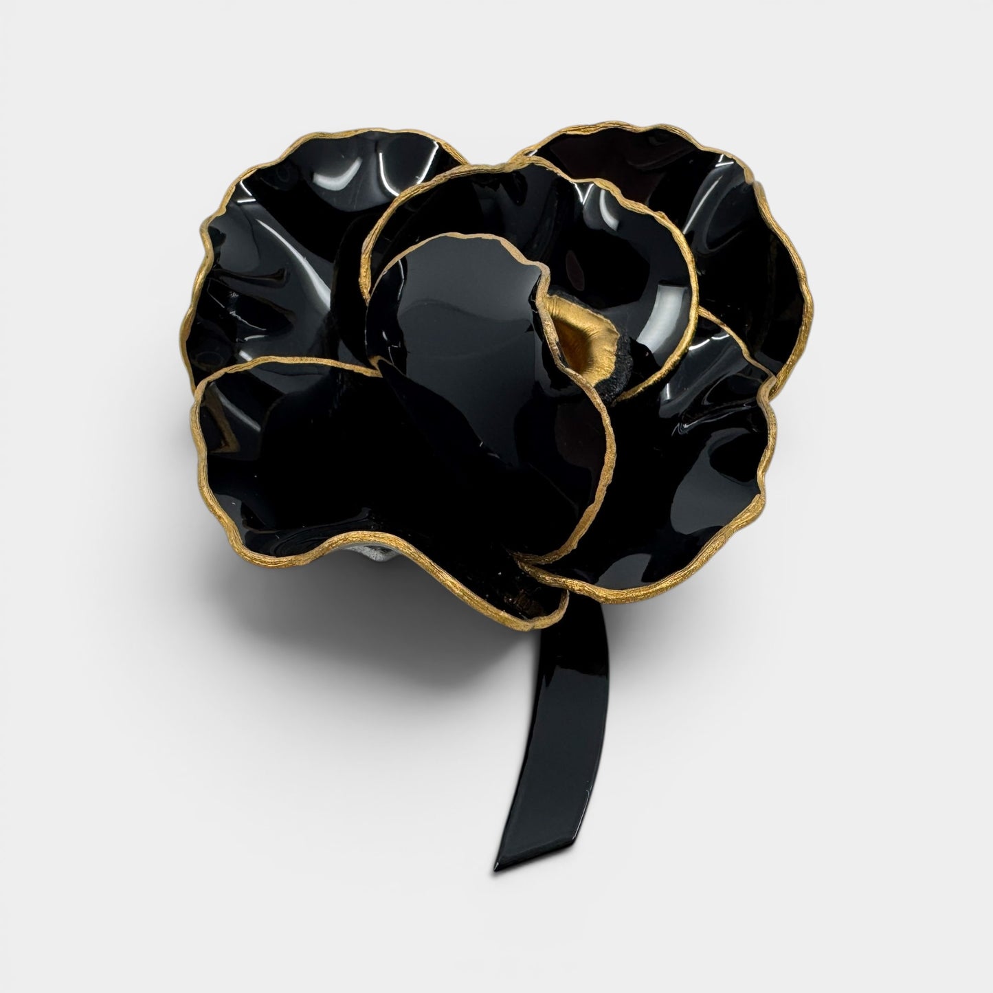 Ciléa Paris Y2K Black Resin Handmade Large Flower Brooch