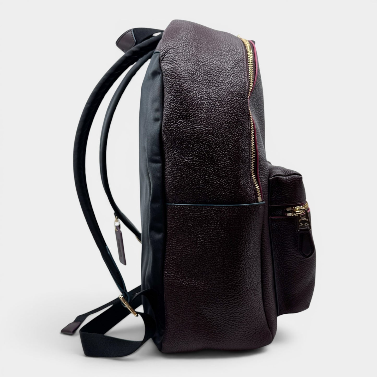 Coach Burgundy Oxblood Leather Charlie Edgepaint Backpack Bag