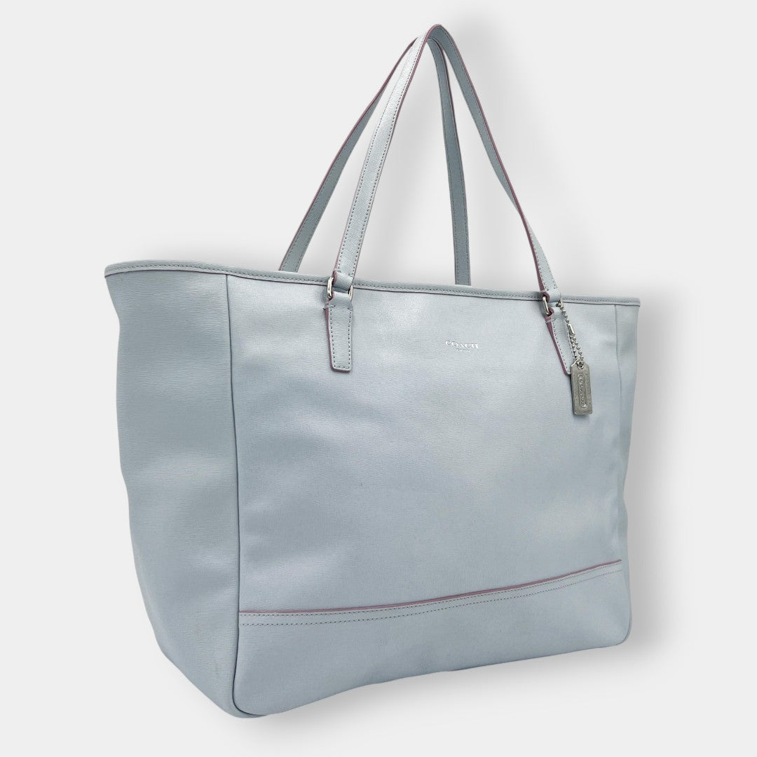 Coach Light Blue Leather Large City Tote Bag [Style 23822]