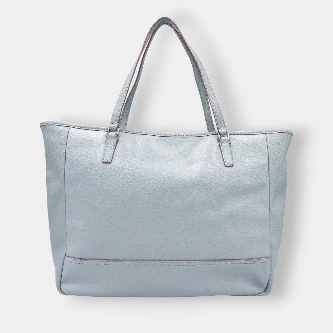 Coach Light Blue Leather Large City Tote Bag [Style 23822]