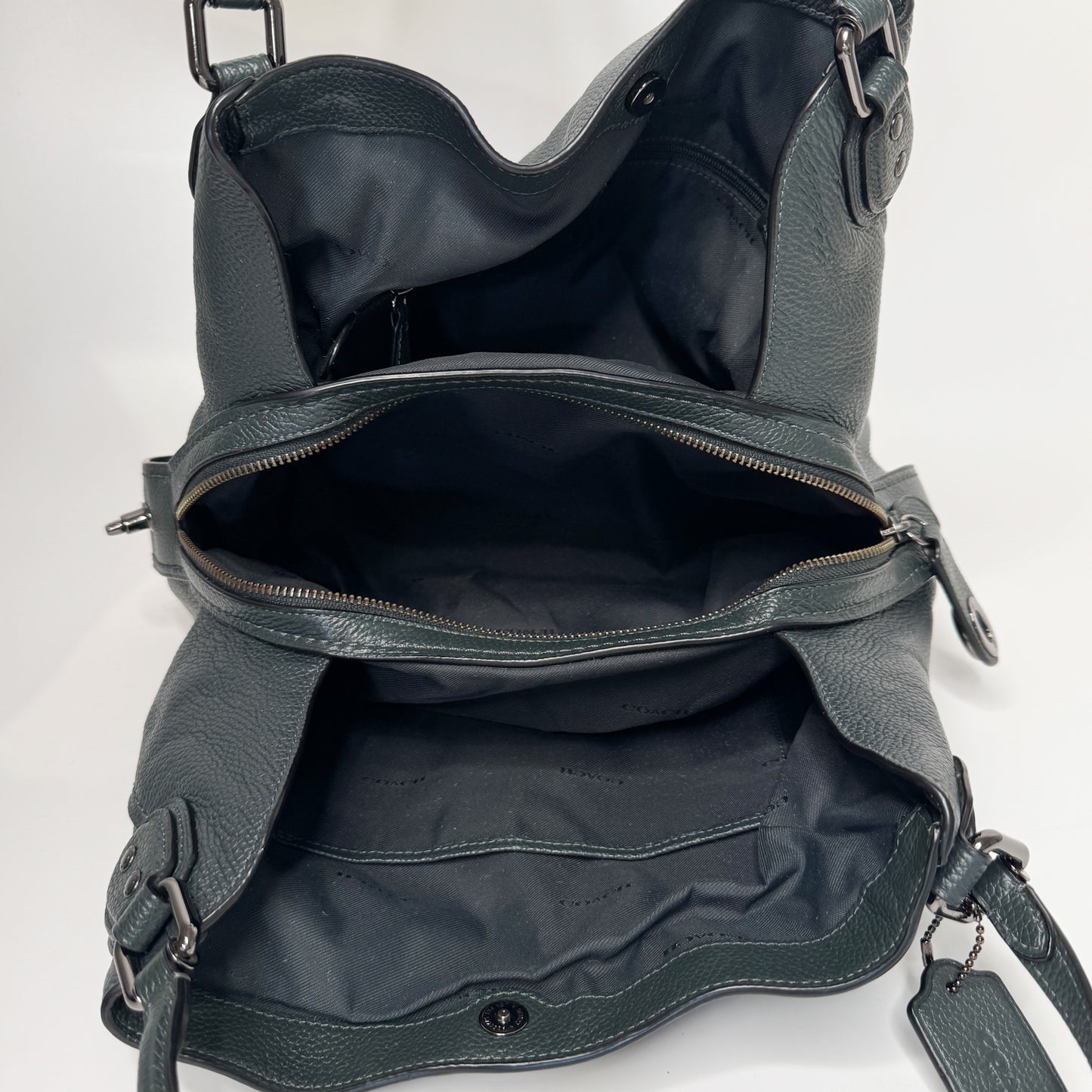 Coach Forest Green Grainy Leather Edie Tote Bag [57125]