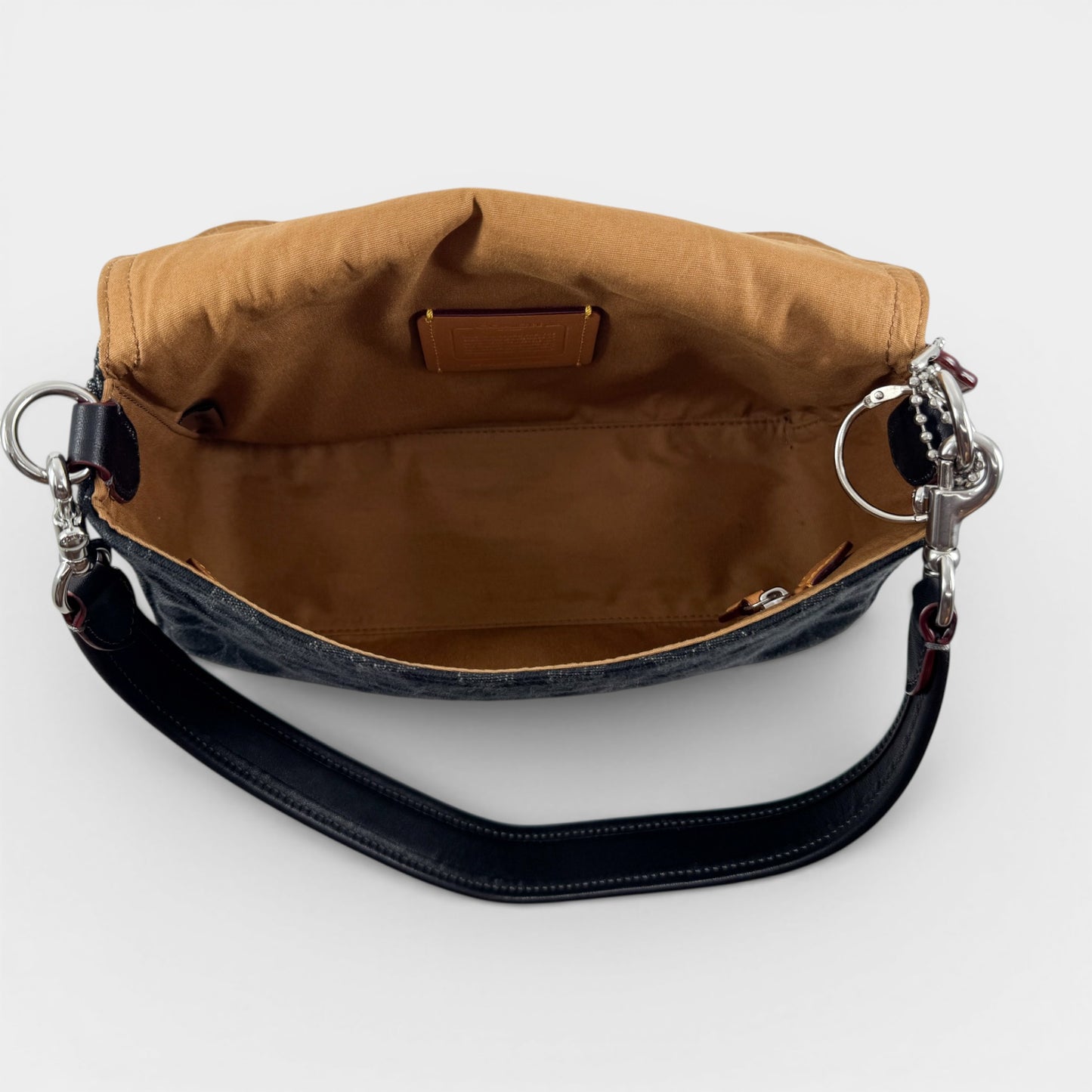 Coach Black Washed Denim Soft Tabby 26 Shoulder Bag