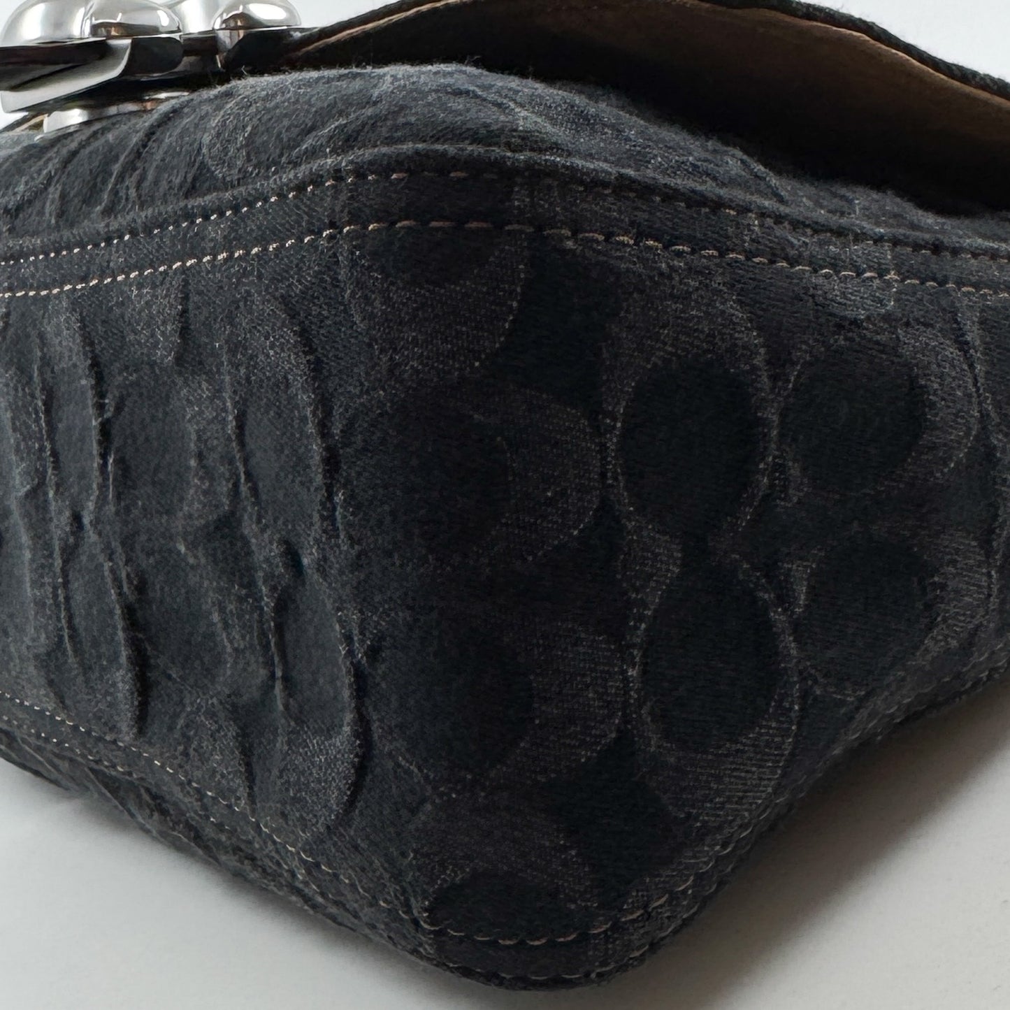 Coach Black Washed Denim Soft Tabby 26 Shoulder Bag