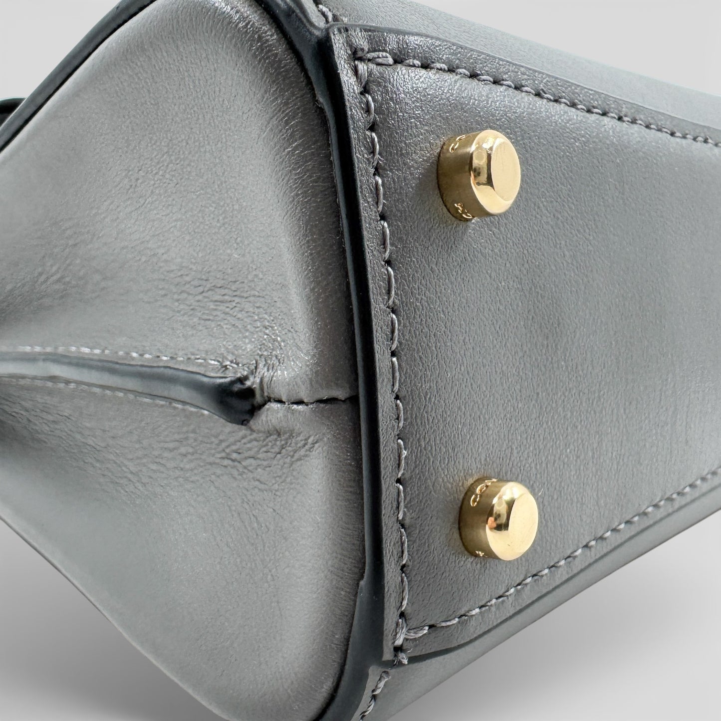 Coach Grey Leather Eliza Mini Top Handle Crossbody Bag [CW182]