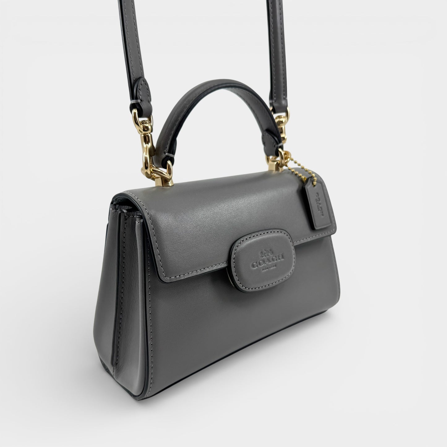 Coach Grey Leather Eliza Mini Top Handle Crossbody Bag [CW182]