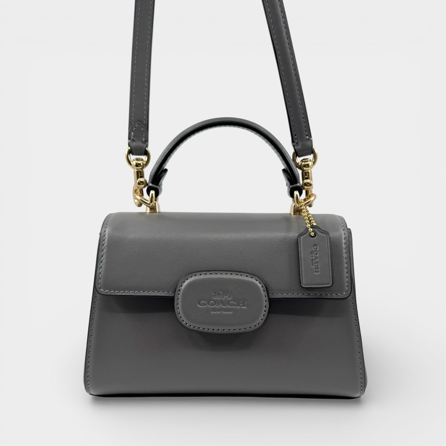 Coach Grey Leather Eliza Mini Top Handle Crossbody Bag [CW182]