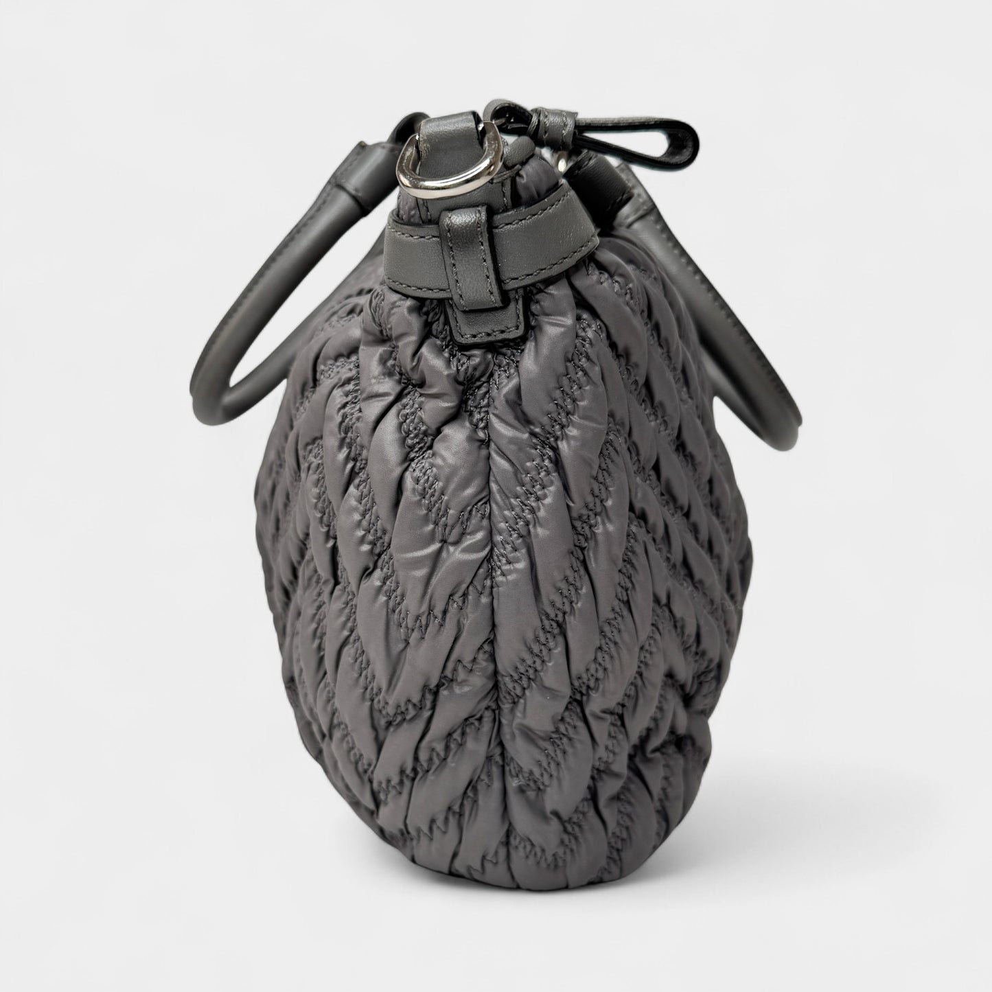 Coach Madison Grey Quilted Nylon & Leather Trip Tote Bag