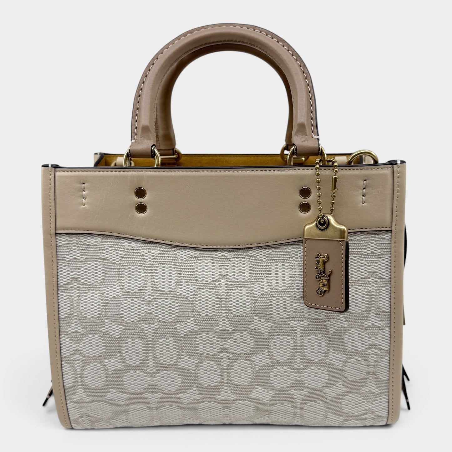 Coach Rogue 25 Jacquard Chalk Ivory Multi Satchel Crossbody Bag [CA302]