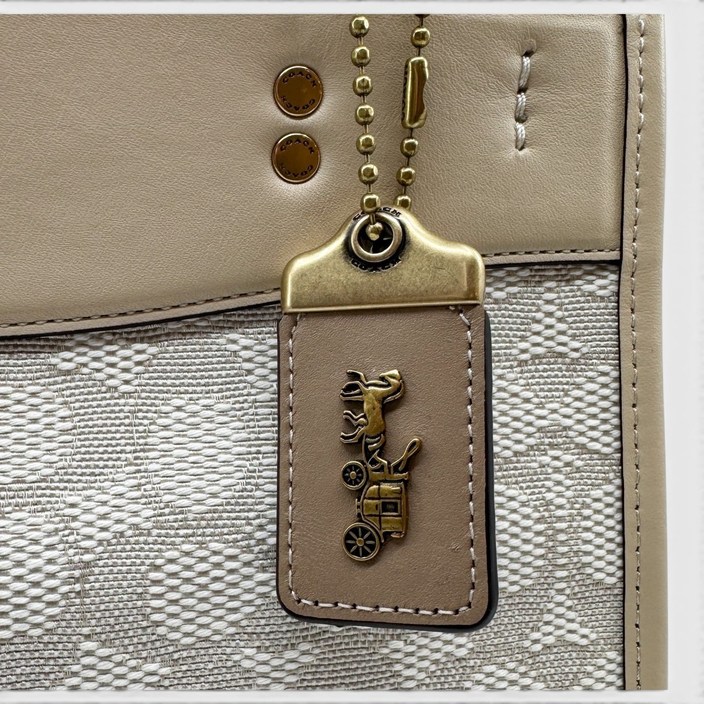 Coach Rogue 25 Jacquard Chalk Ivory Multi Satchel Crossbody Bag [CA302]