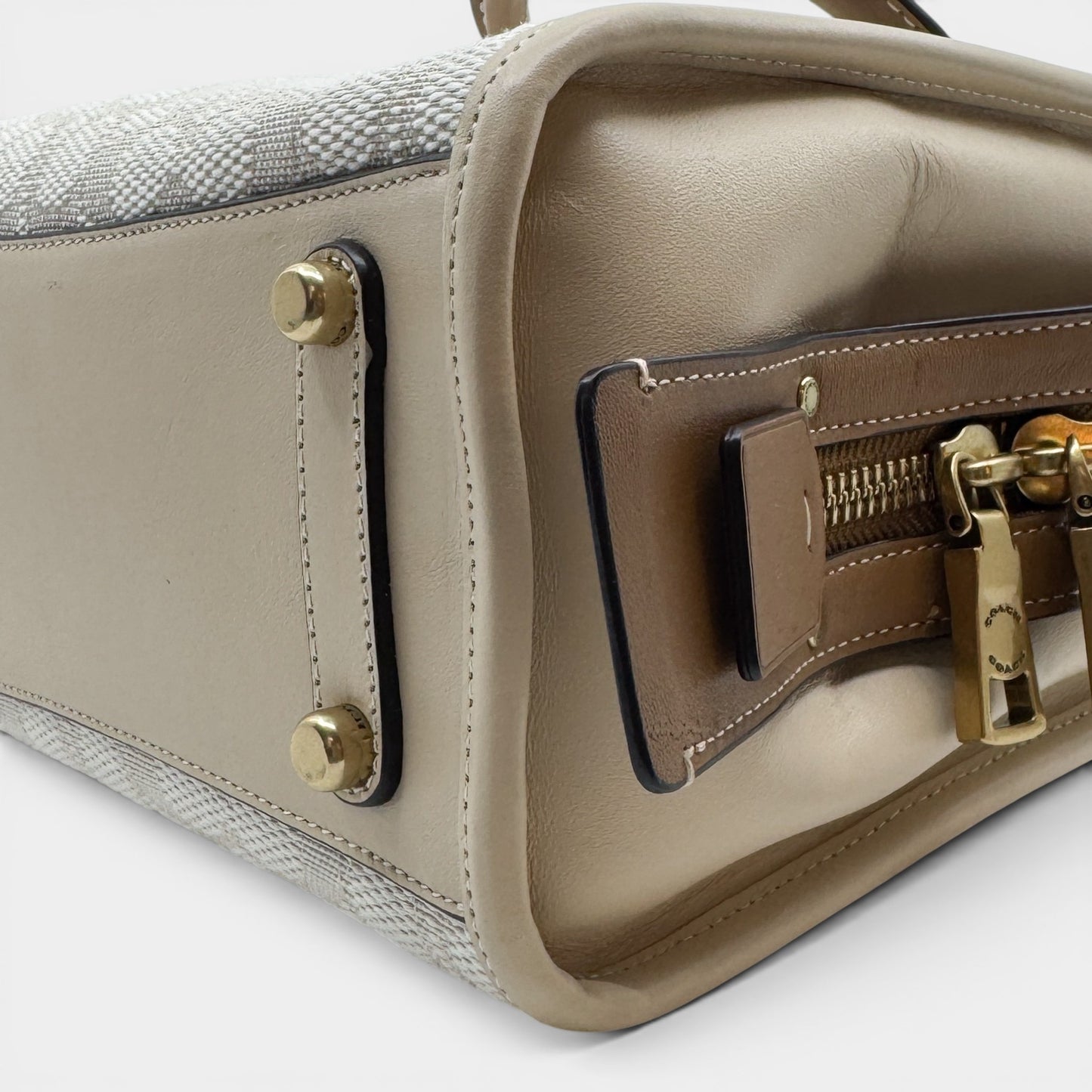 Coach Rogue 25 Jacquard Chalk Ivory Multi Satchel Crossbody Bag [CA302]