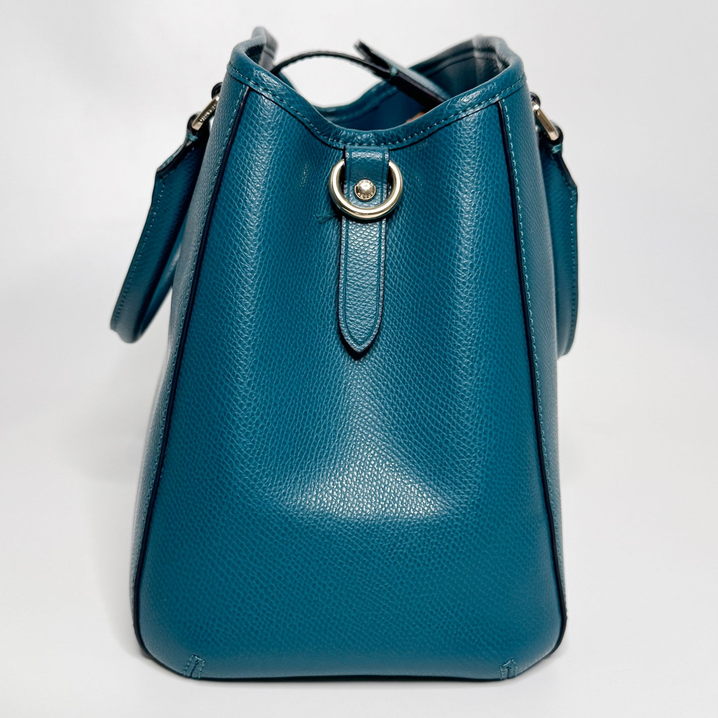 Coach Teal Blue-Green Leather Margot Carryall Top Handle Bag