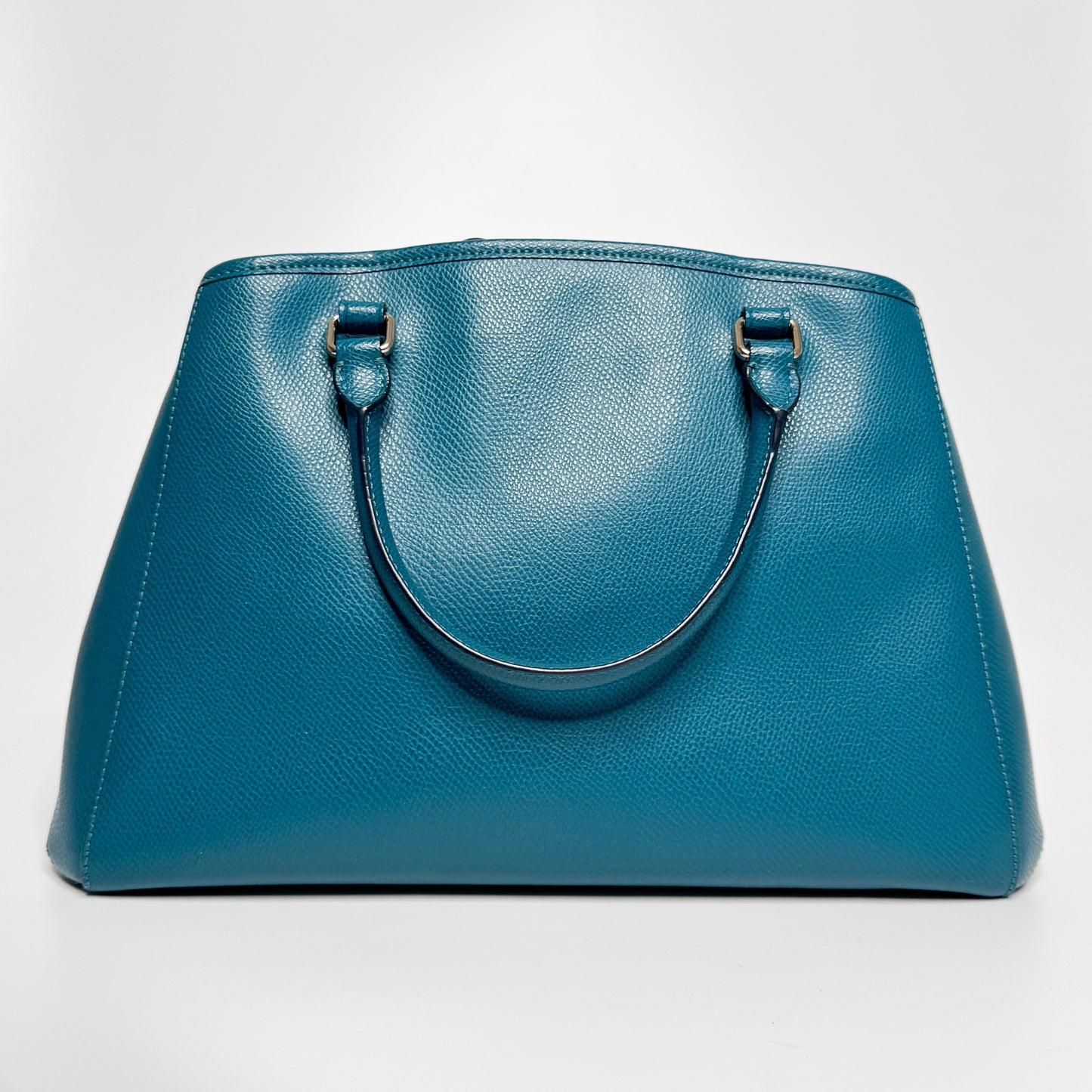 Coach Teal Blue-Green Leather Margot Carryall Top Handle Bag