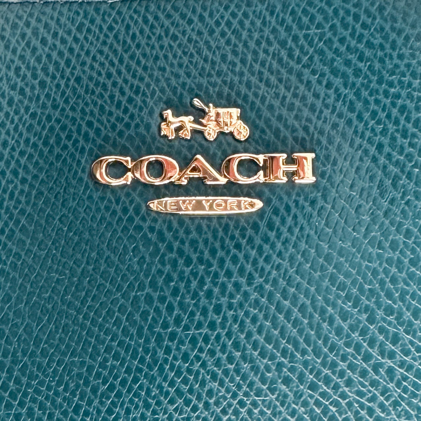 Coach Teal Blue-Green Leather Margot Carryall Top Handle Bag