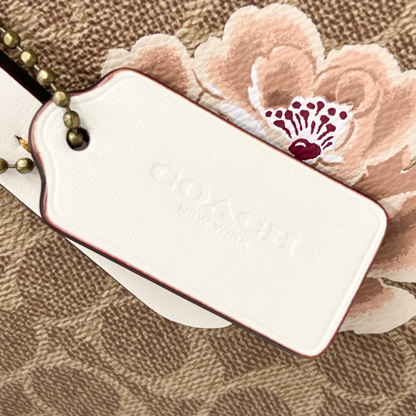 Coach Cream & Pink Rose Print Charlie Carry-All Tote Bag [31667]