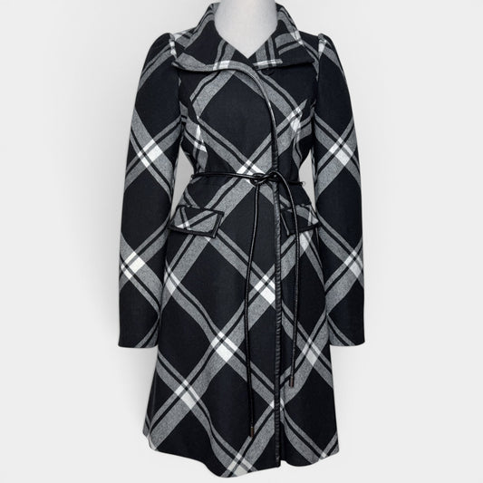 Coast Black & White Check Coat Winter AU6-8 ~ Small