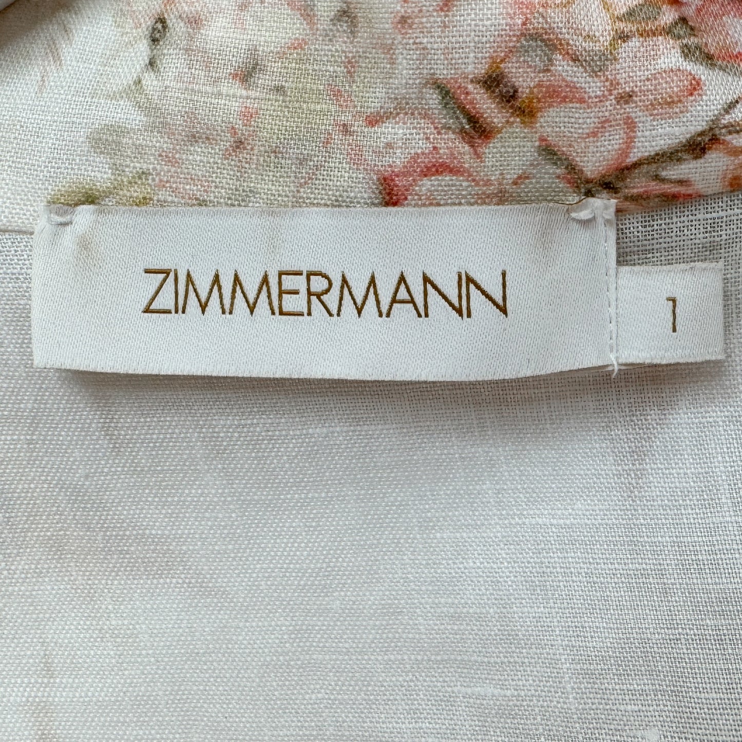 Zimmermann Coral Bird Print Linen Wrap Frill Midi Dress Size 1 ~ AU8