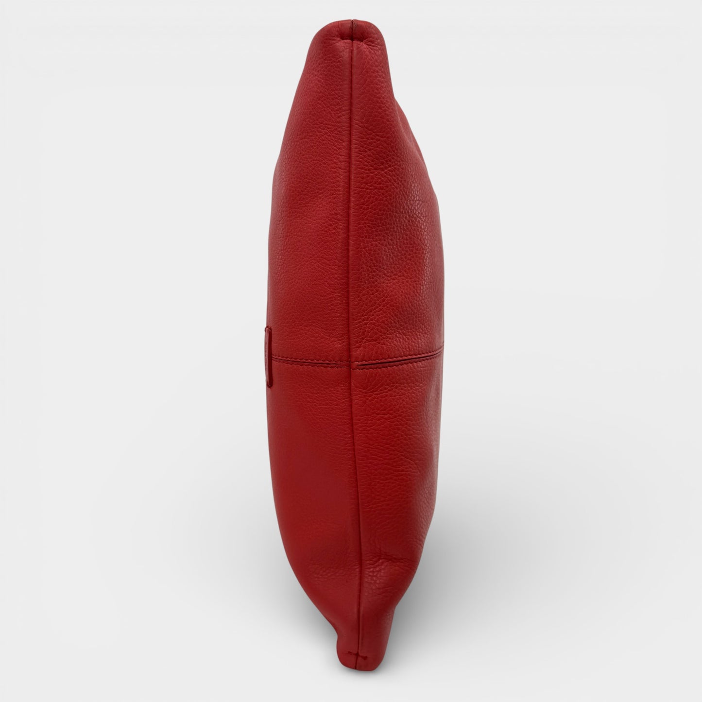 Max Mara Coral Red Leather Shoulder Tote Bag