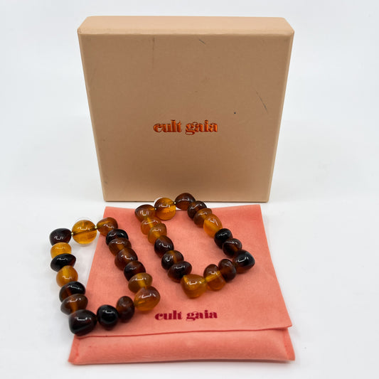 Cult Gaia Tortoiseshell Amber Resin Dita Large Statement Earrings