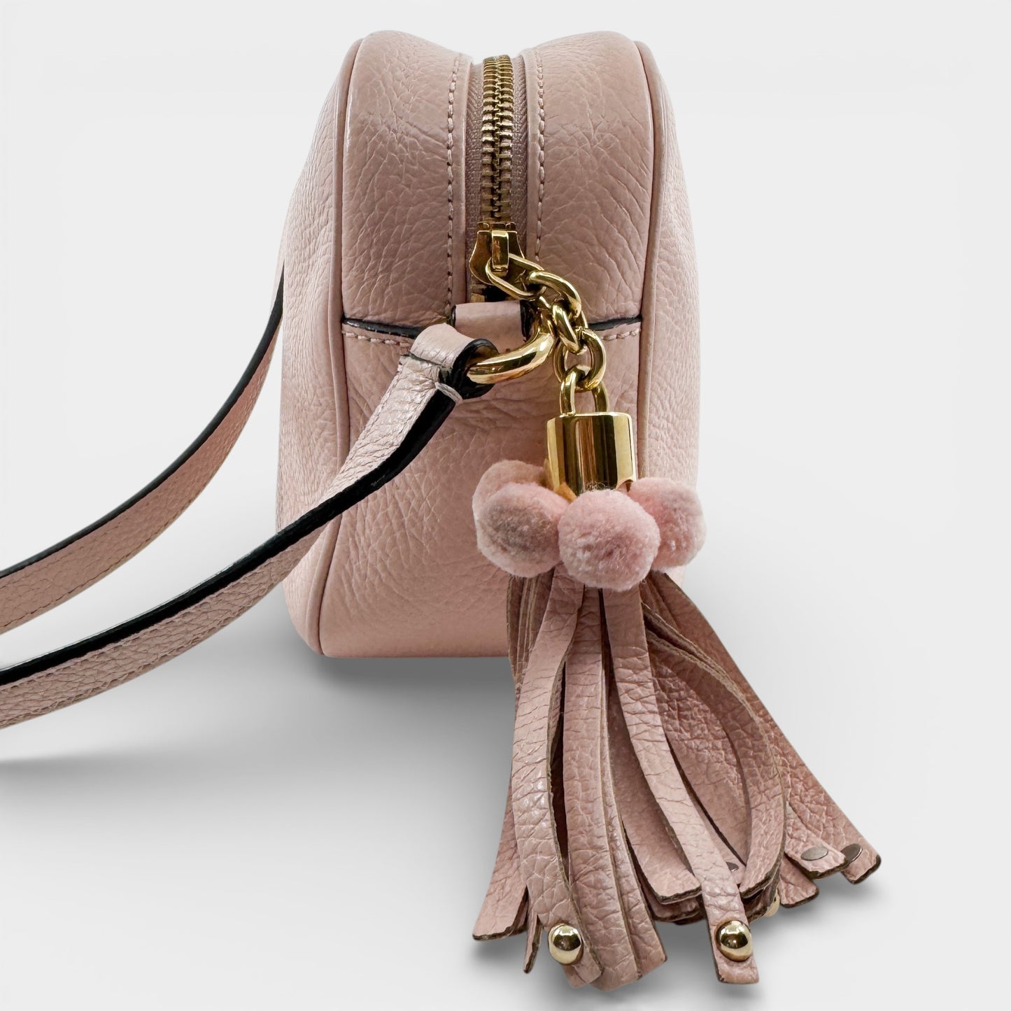 Dolce & Gabbana GLAM Pink Leather Tassel Crossbody Bag