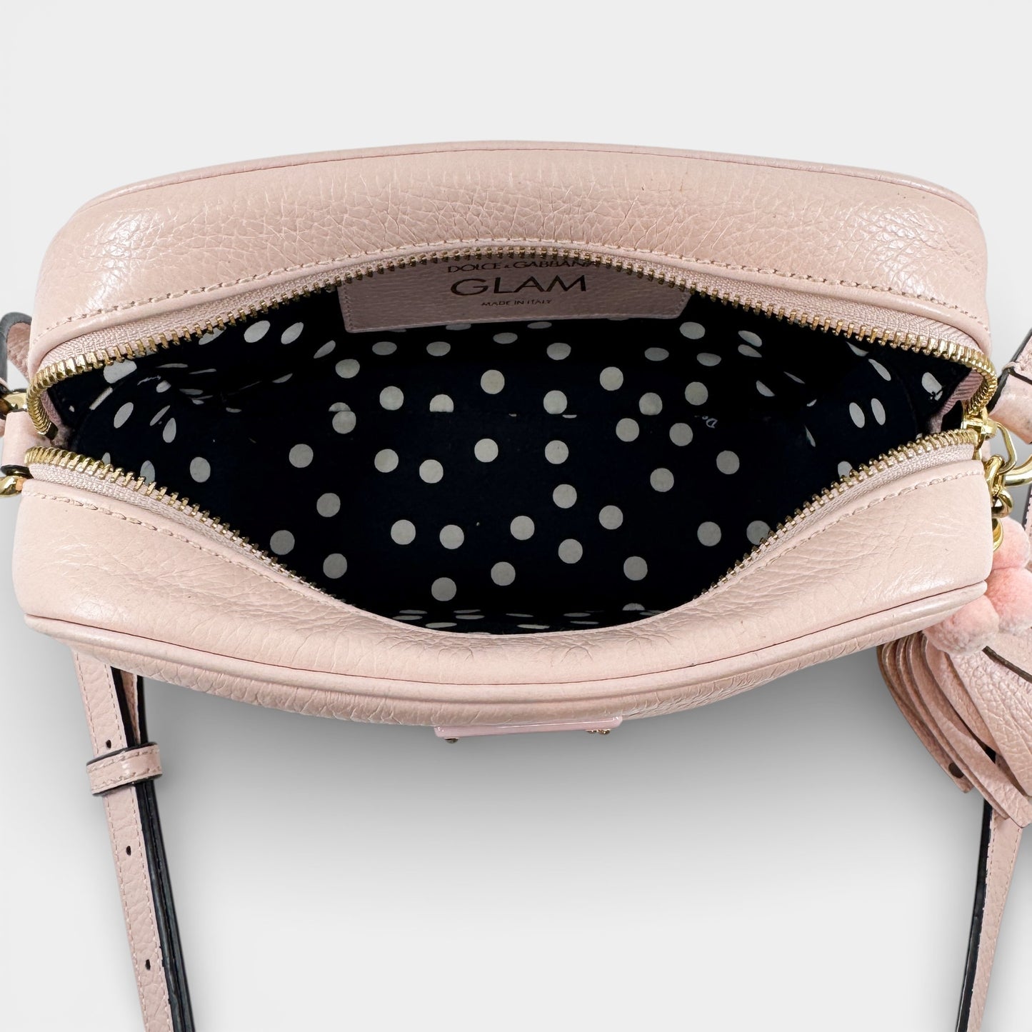 Dolce & Gabbana GLAM Pink Leather Tassel Crossbody Bag