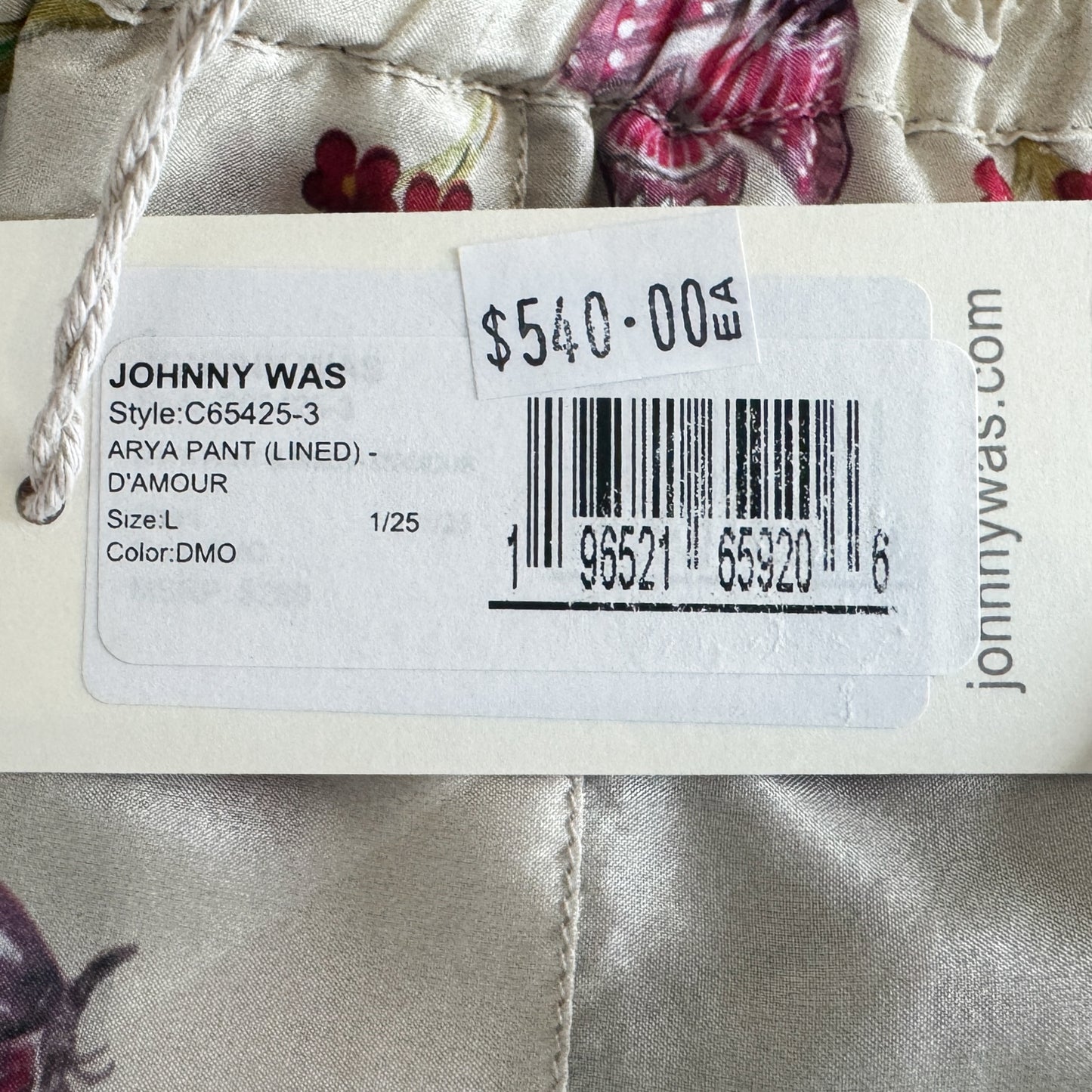 Johnny Was Multicolour Silk D’Amour Print Arya Pants Large [NEW]