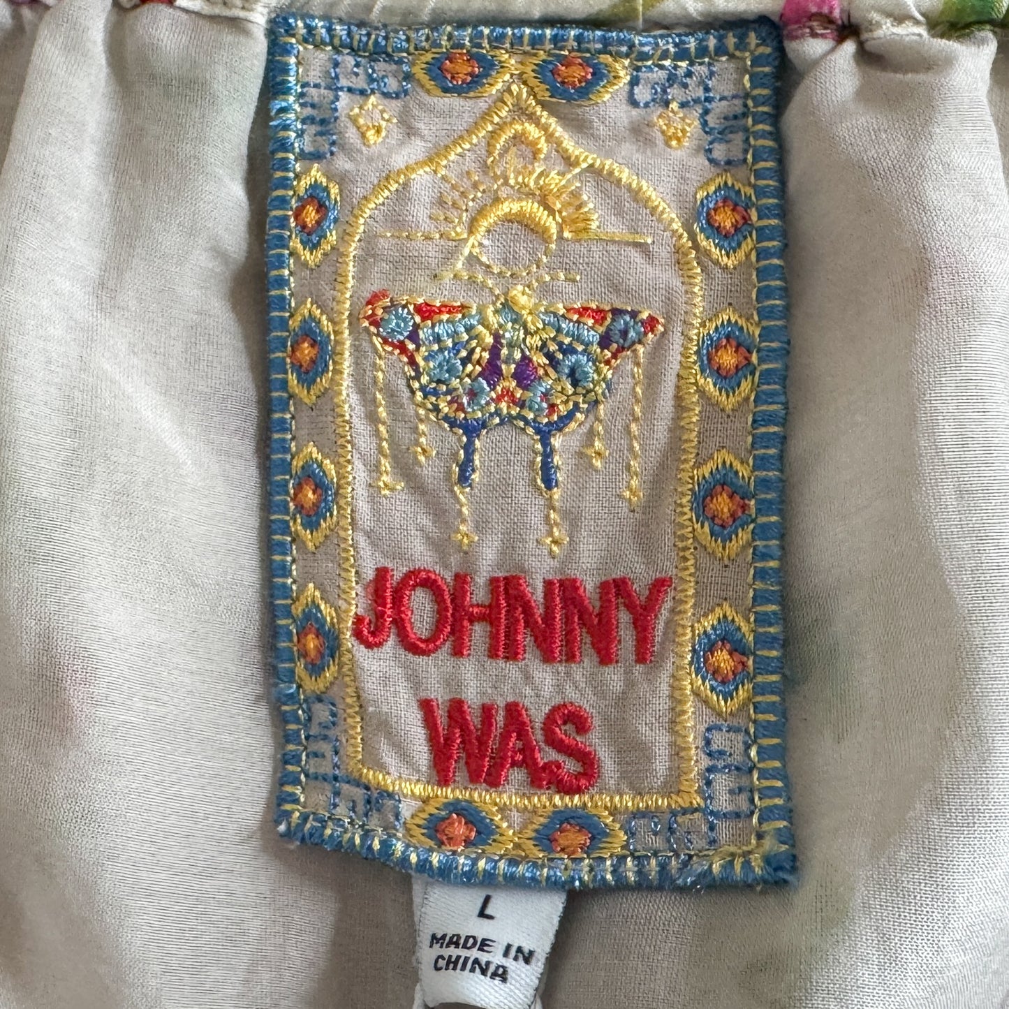 Johnny Was Multicolour Silk D’Amour Print Arya Pants Large [NEW]