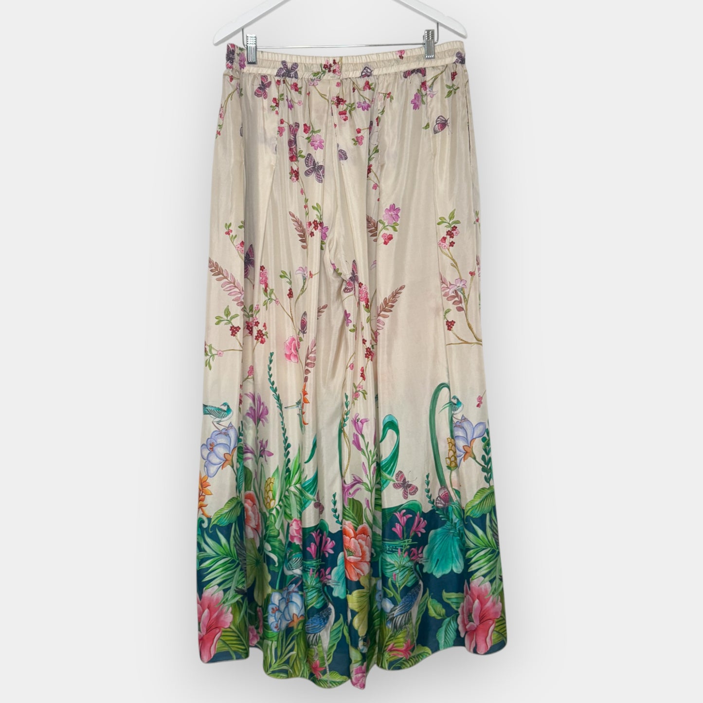 Johnny Was Multicolour Silk D’Amour Print Arya Pants Large [NEW]