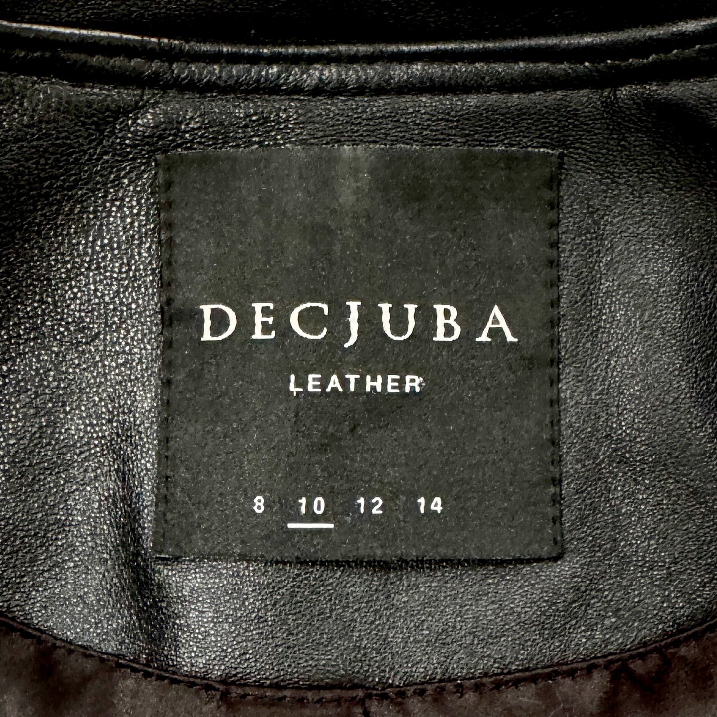 Decjuba Black Leather Quilted Biker Jacket AU10