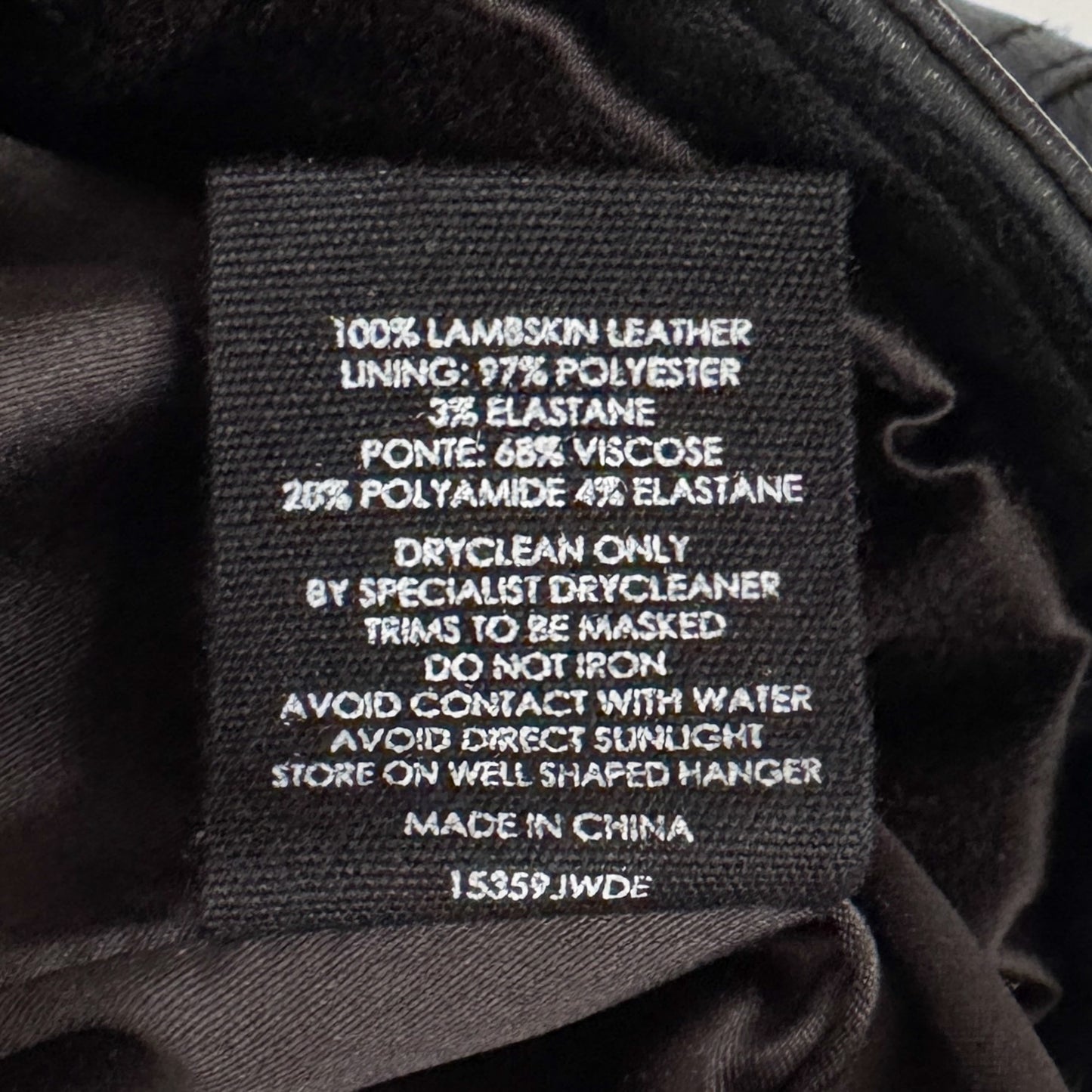 Decjuba Black Leather Quilted Biker Jacket AU10