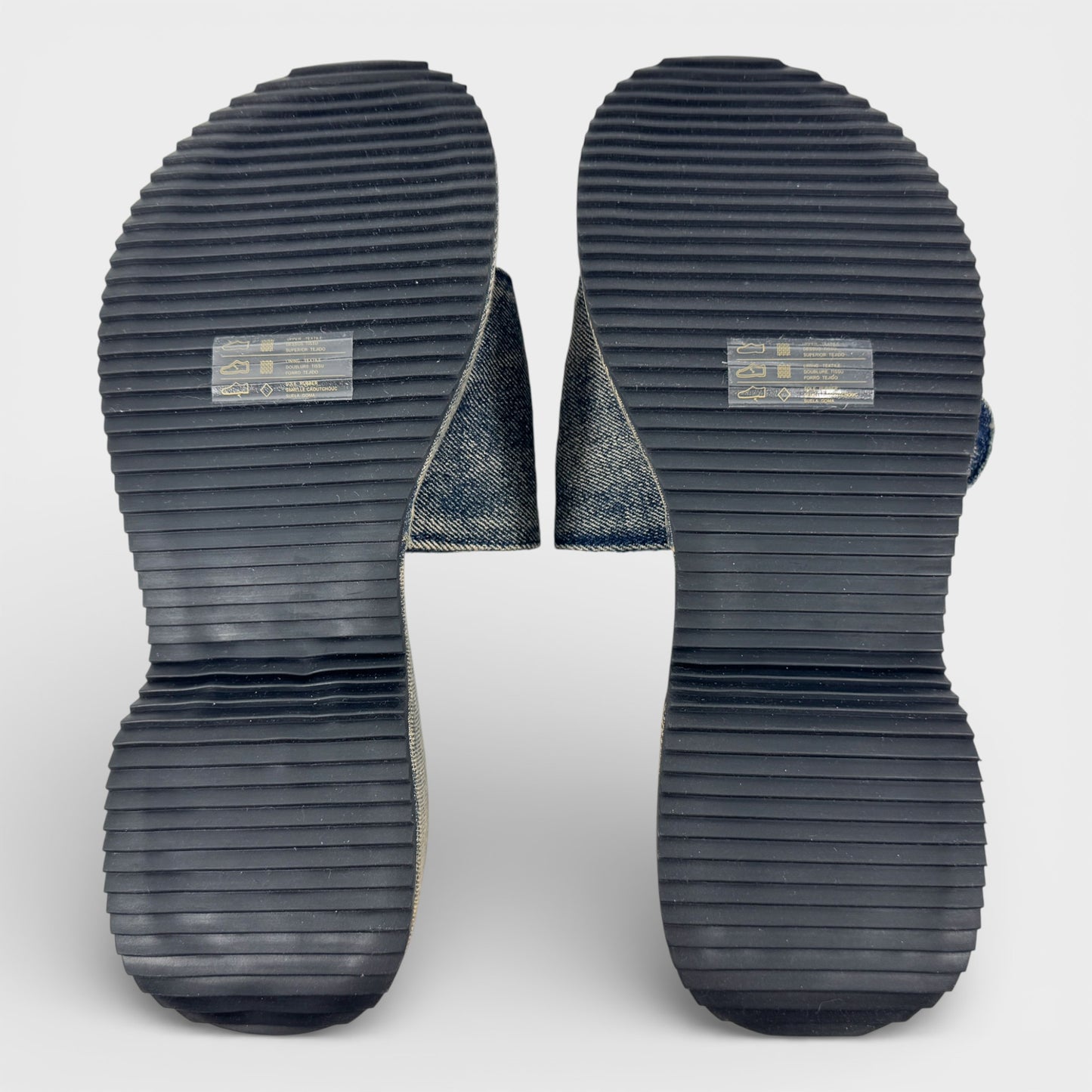 Diesel Blue Denim SA-OVAL Heeled Slide Sandals EU40 ~ AU9 [NEW]