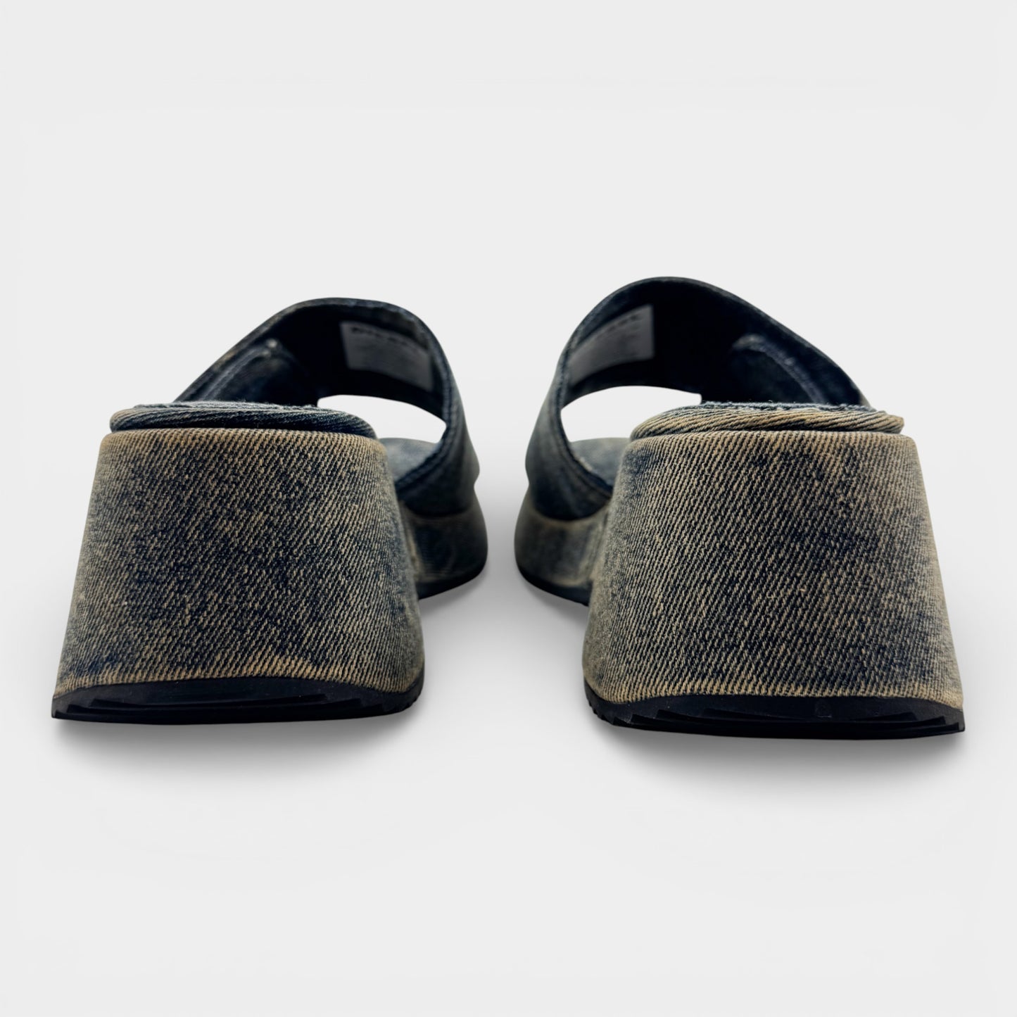 Diesel Blue Denim SA-OVAL Heeled Slide Sandals EU40 ~ AU9 [NEW]