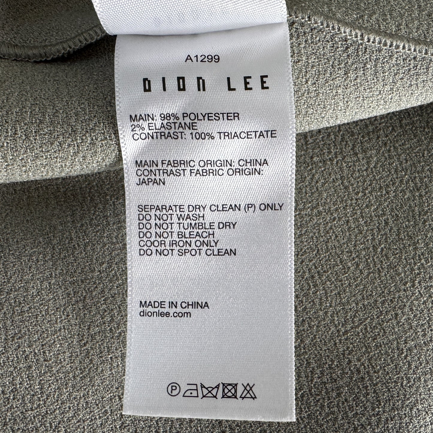 Dion Lee Moss Green Crepe Interchange Belted Skirt Small ~ AU6 [NEW]