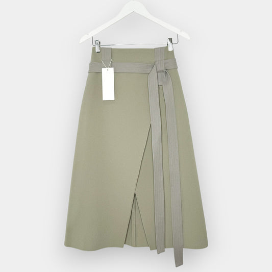 Dion Lee Moss Green Crepe Interchange Belted Skirt Small ~ AU6 [NEW]