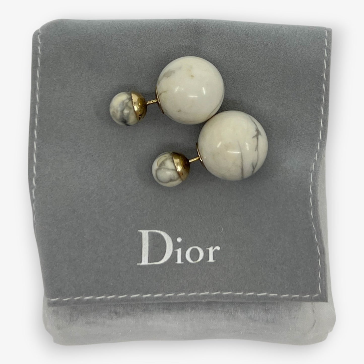 Dior Tribales Off White Marble Earrings