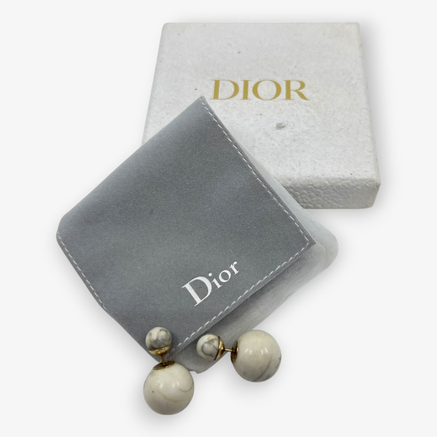 Dior Tribales Off White Marble Earrings