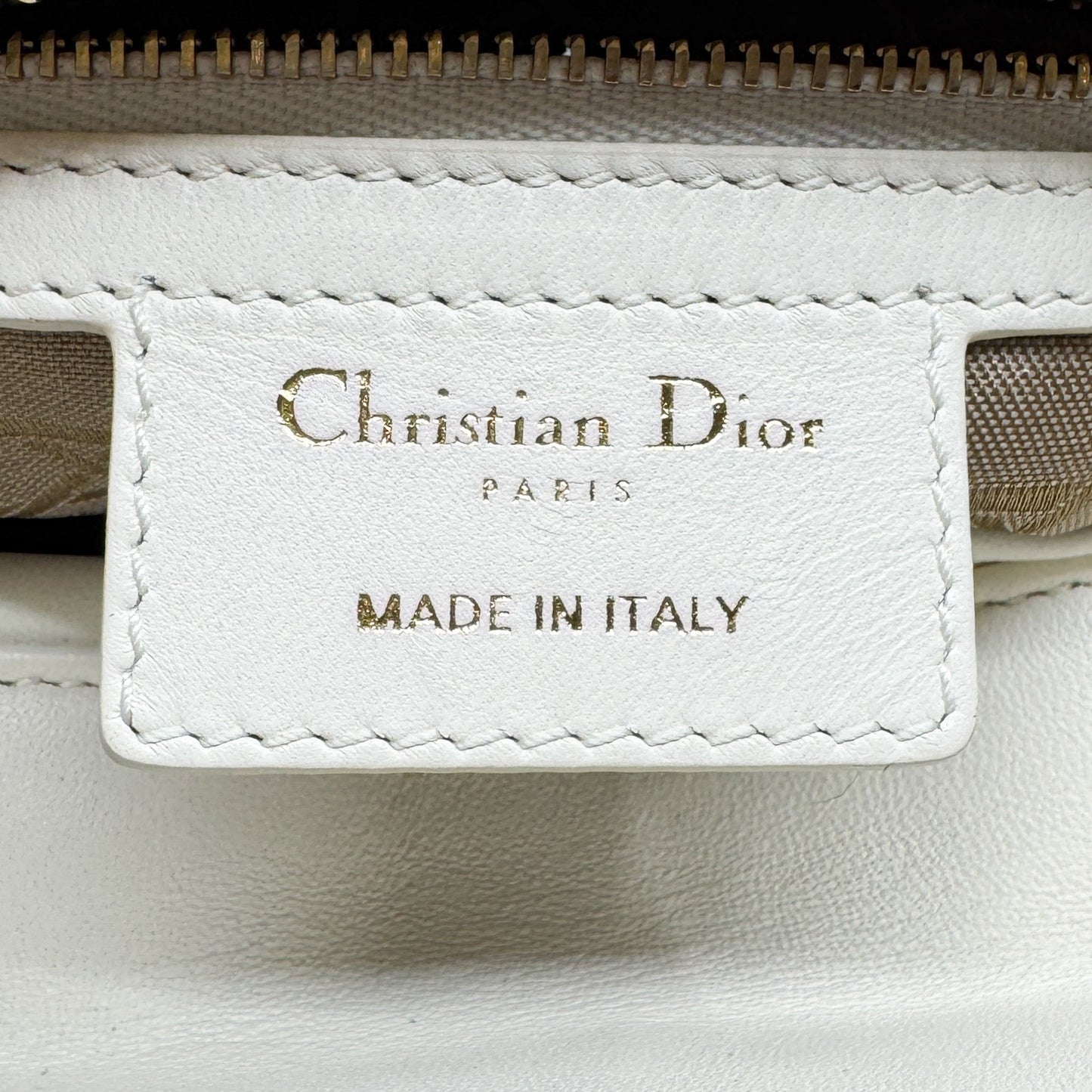 Christian Dior Creamy White Quilted Leather Medium Lady Dior Bag