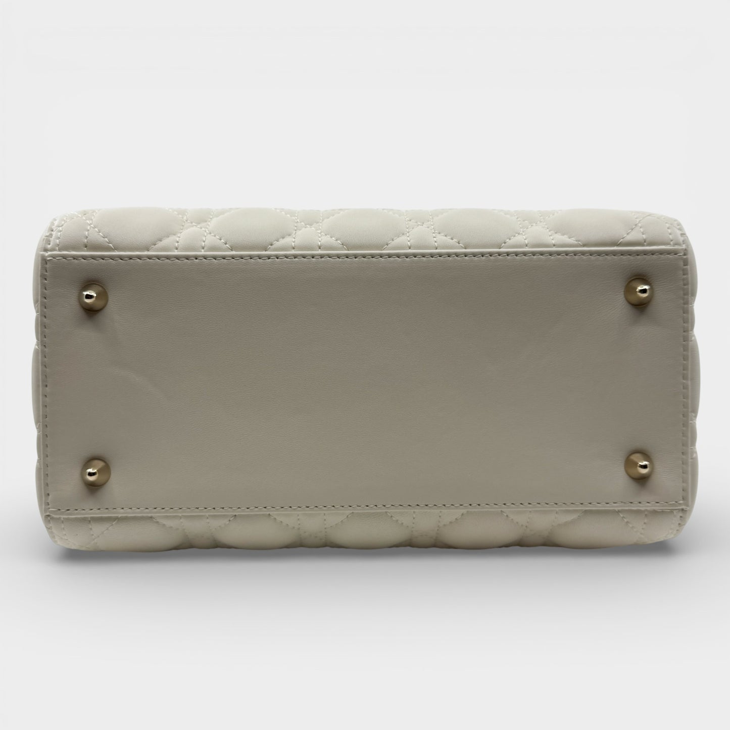 Christian Dior Creamy White Quilted Leather Medium Lady Dior Bag