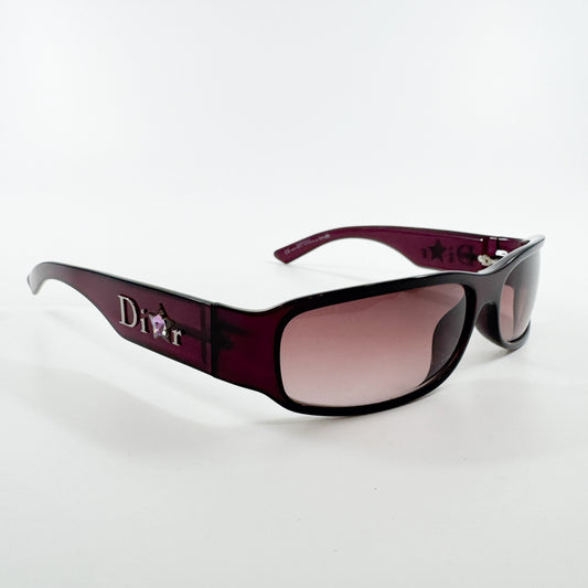 Dior Vintage Burgundy Shiny Dior 2 Optyl Rectangle Sunglasses