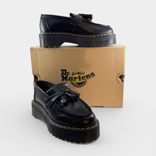 Dr. Martens Black Leather Adrian Quad Retro Loafers EU39 ~ AU8 [NEW]