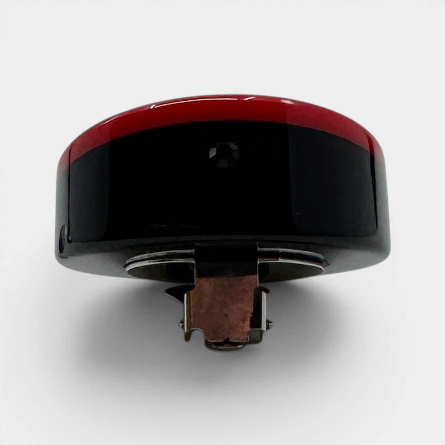 Angela Caputi Italy Red Black Resin Statement Clip On Earrings