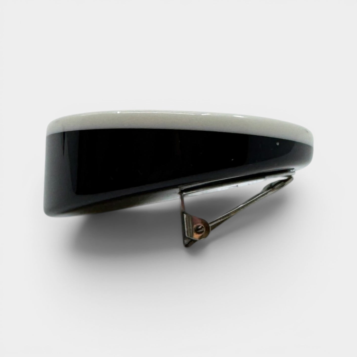 Angela Caputi Italy White Black Resin Statement Clip On Earrings