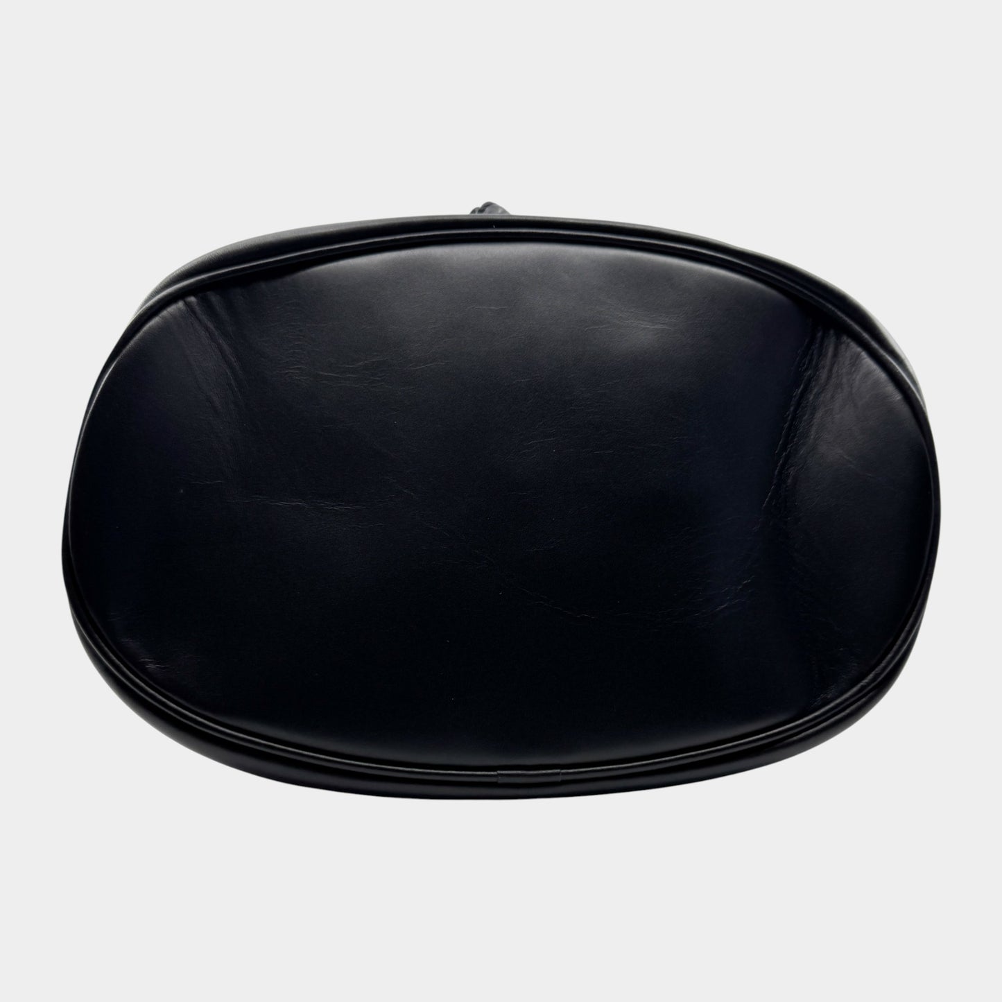 Edward Gilbert Black Leather Drawstring Bucket Shoulder Bag