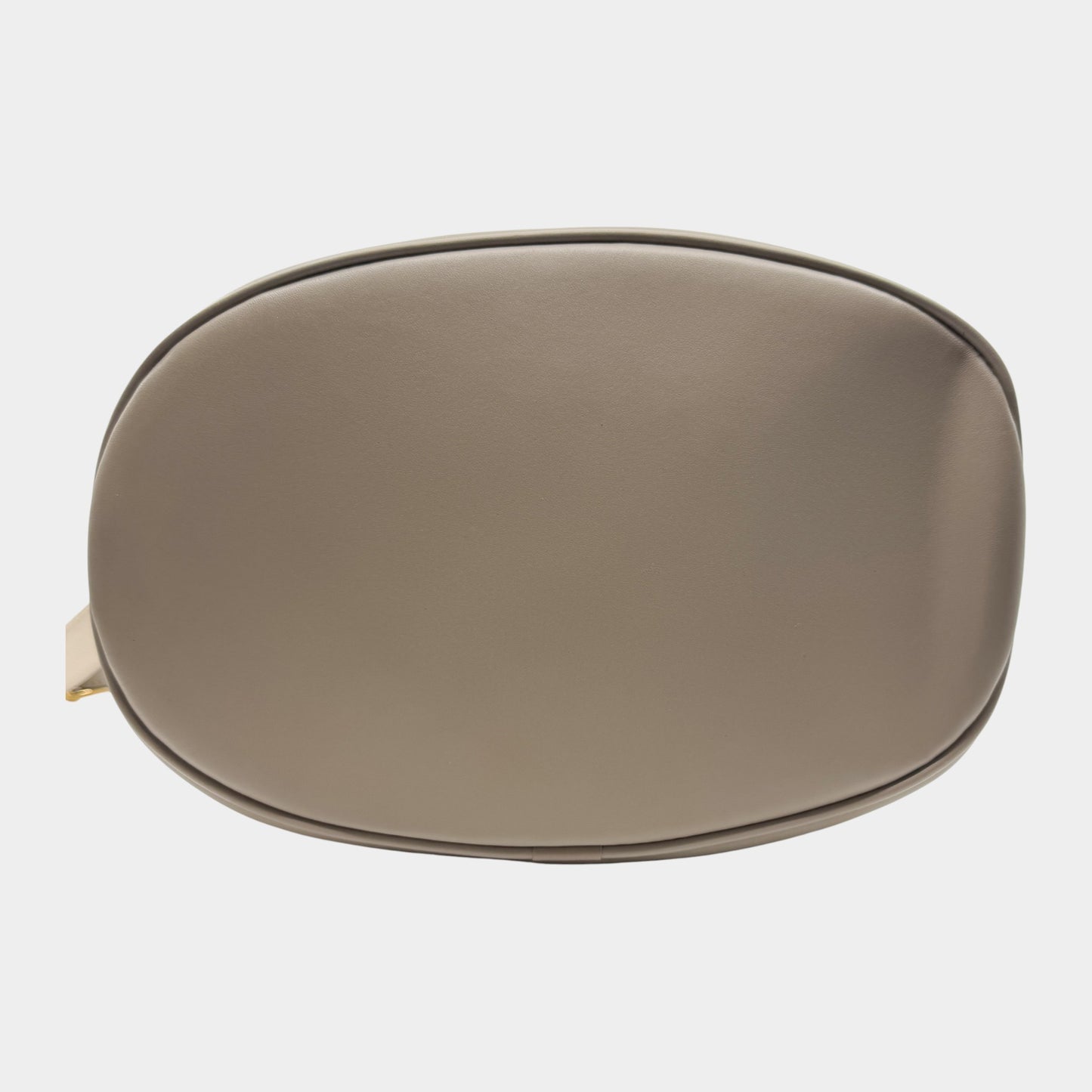 Edward Gilbert Beige Leather Drawstring Bucket Shoulder Bag