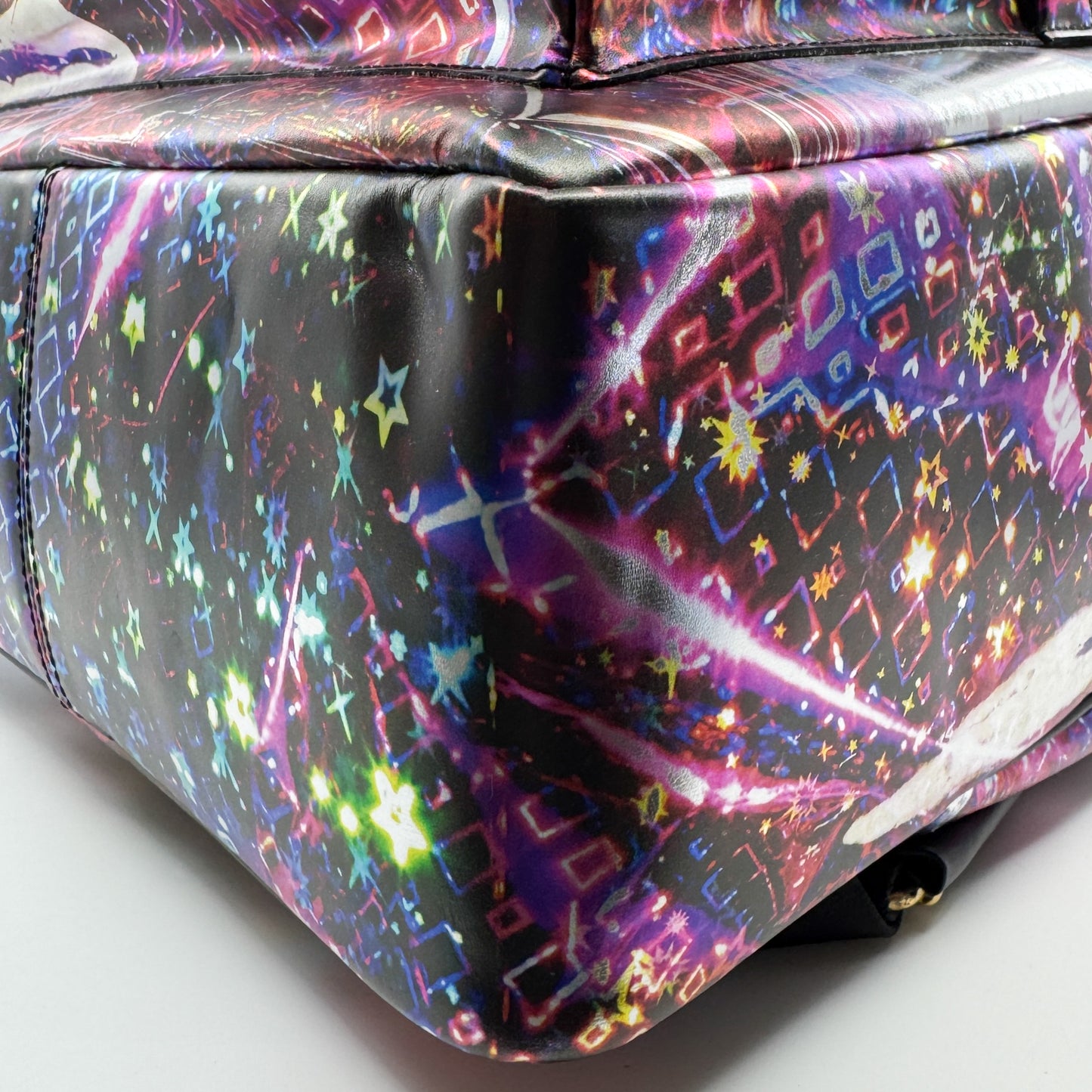 Romance Was Born X Edward Gilbert Pink Foil Print Leather Backpack Bag