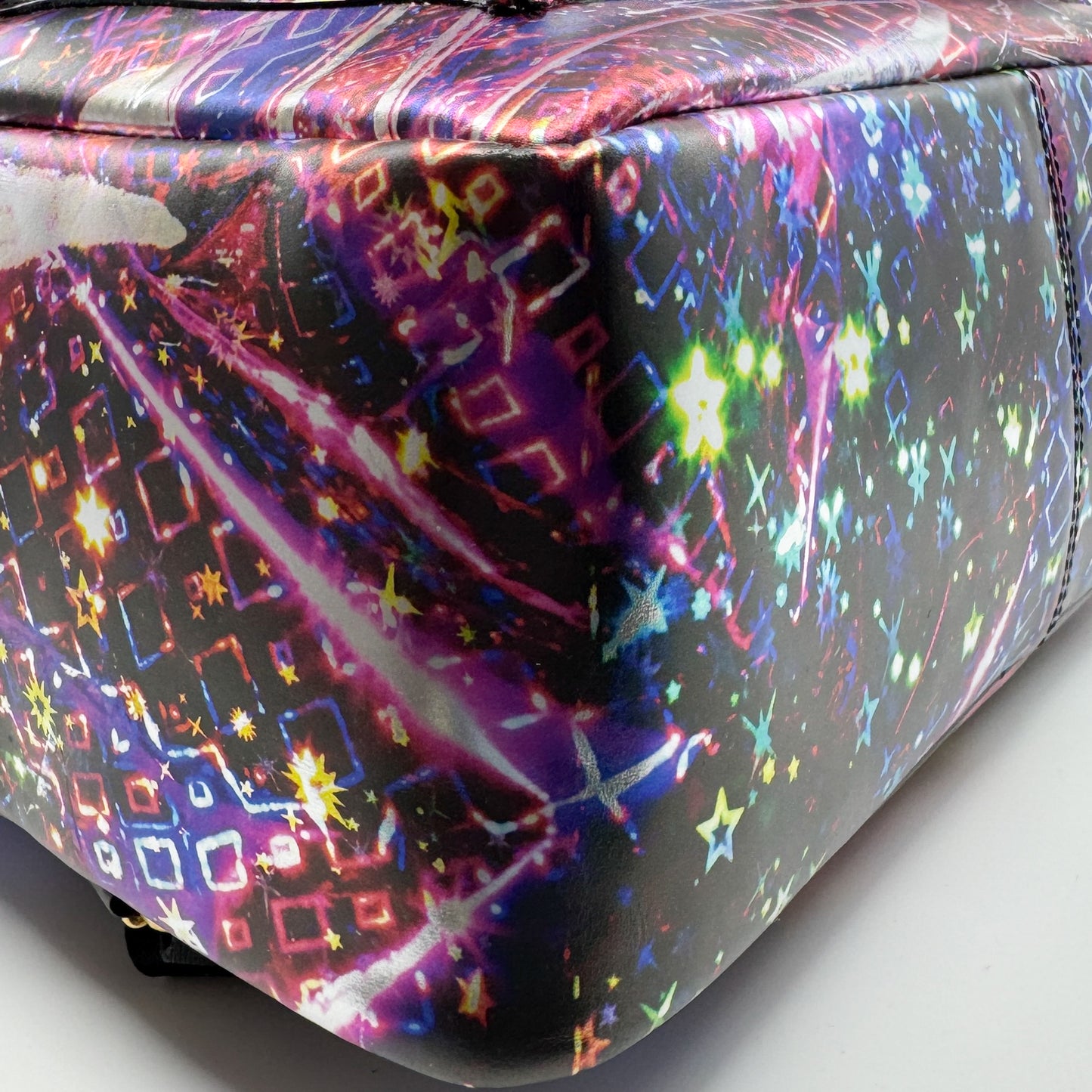 Romance Was Born X Edward Gilbert Pink Foil Print Leather Backpack Bag