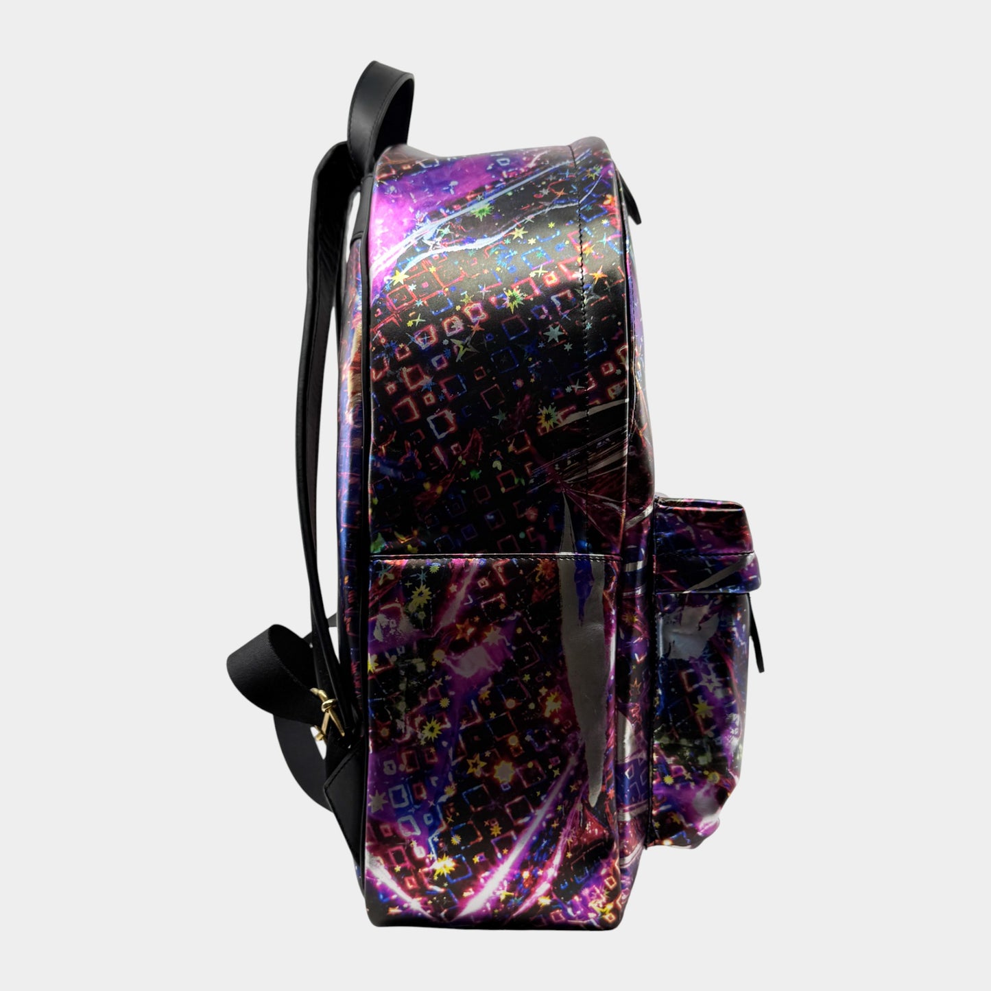 Romance Was Born X Edward Gilbert Pink Foil Print Leather Backpack Bag