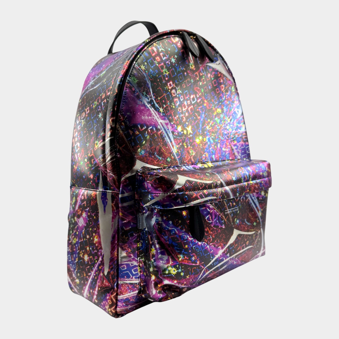 Romance Was Born X Edward Gilbert Pink Foil Print Leather Backpack Bag