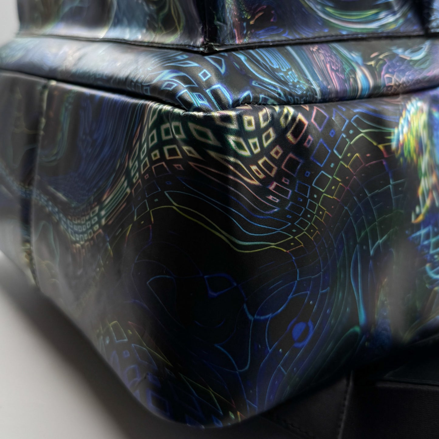 Romance Was Born X Edward Gilbert Blue Foil Print Leather Backpack Bag