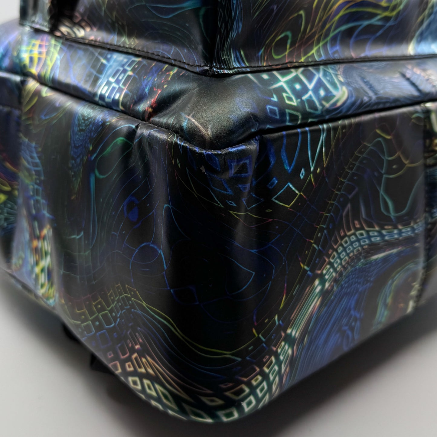 Romance Was Born X Edward Gilbert Blue Foil Print Leather Backpack Bag